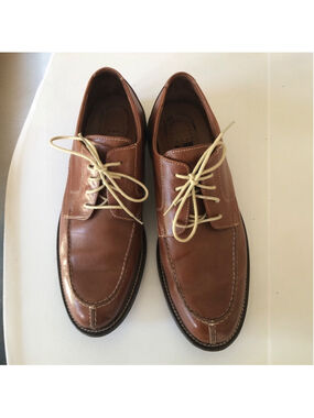 Vintage Size 12M Bill Blass Joseph Brown Leather Moc Toe Oxfords Dadcore Y2K